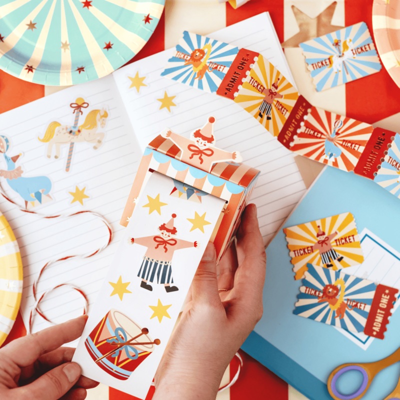 Circus Party Stickers & Entry Tickets
