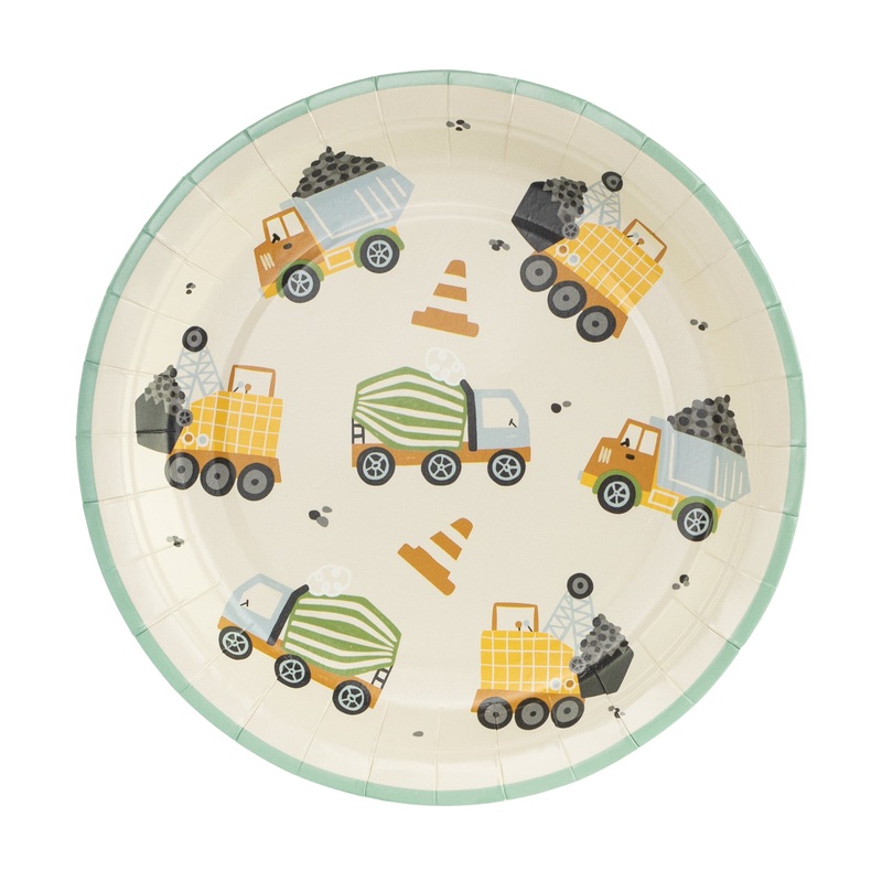 Construction Trucks Party Plates x 6