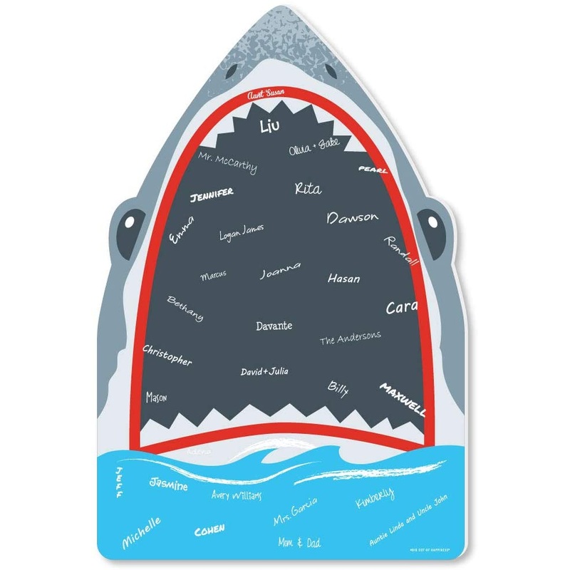 Shark Zone - Shark Guest Book Sign - Jawsome Shark Party or Birthday Party Guestbook Alternative - Signature Mat