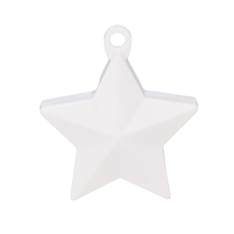 Star Electroplated Balloon Weight - White
