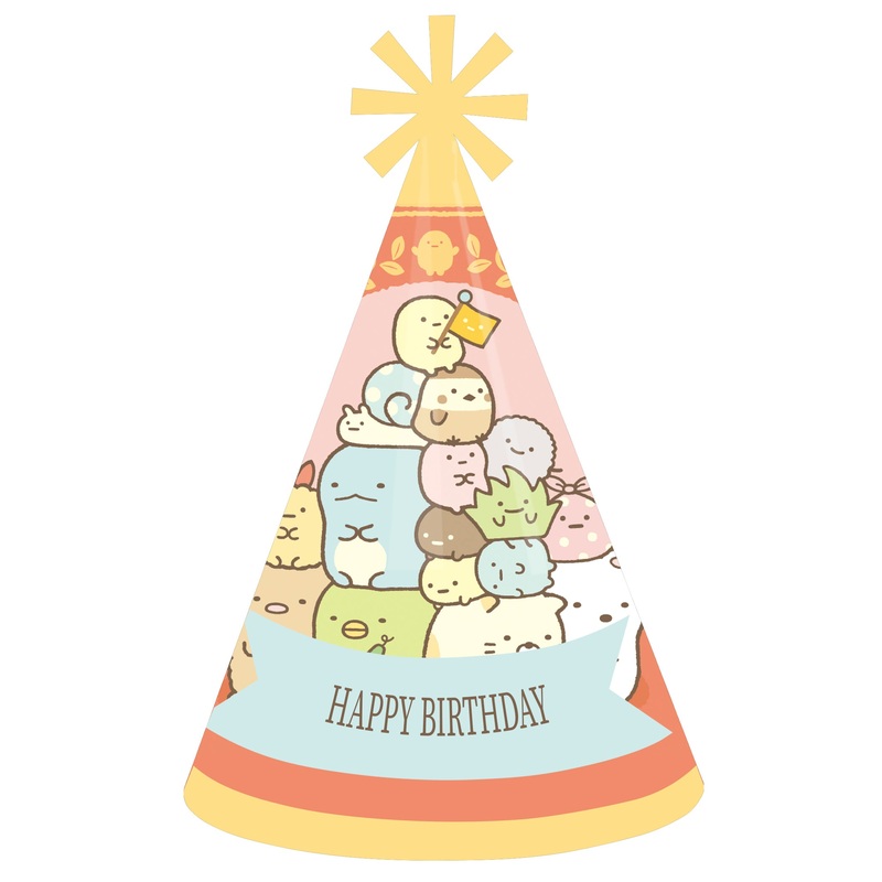 Sumikko - Cone Happy Birthday Party Hats for Kids and Adults - Set of 8 (Standard Size)