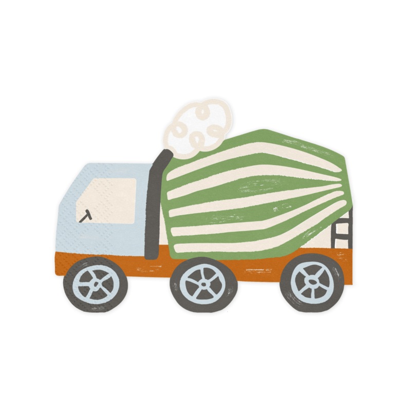 Construction Party Concrete Mixer Napkins x 20