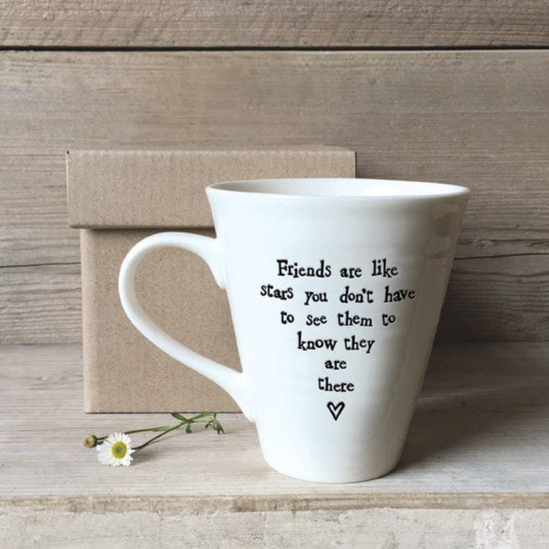 East of India Porcelain Mug - Friends are like stars