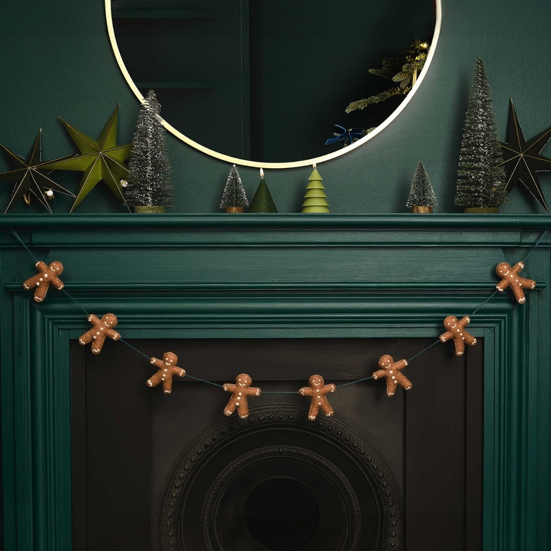 Felt Gingerbread Man Christmas Garland