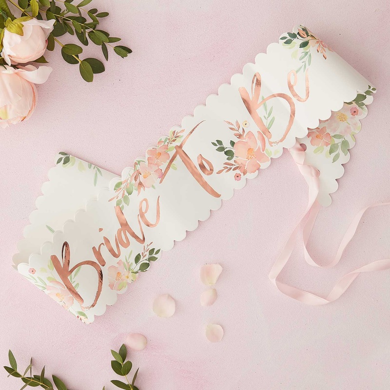 Floral Bride to Be Hen Party sash