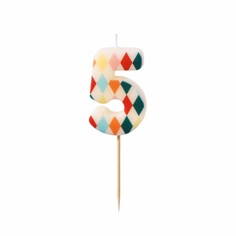 Rhombus Number 5 Candle