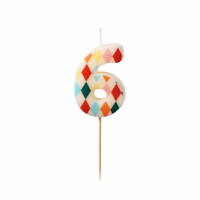 Rhombus Number 6 Candle