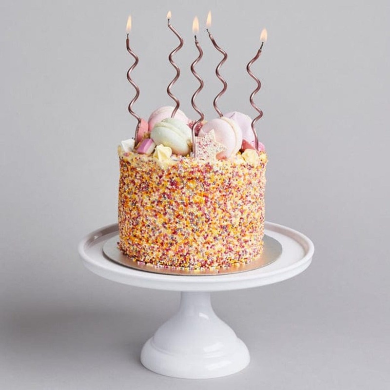 Rose Gold Twisted Curly Candles x 12