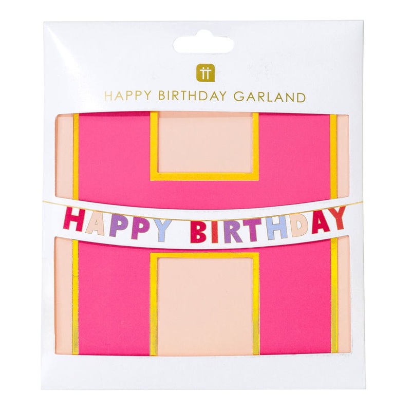 Rose Pink Happy Birthday Garland