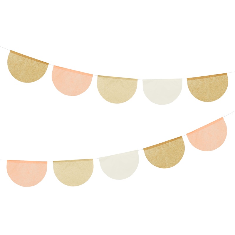 Scallop Tissue Garland - Peaches and Cream