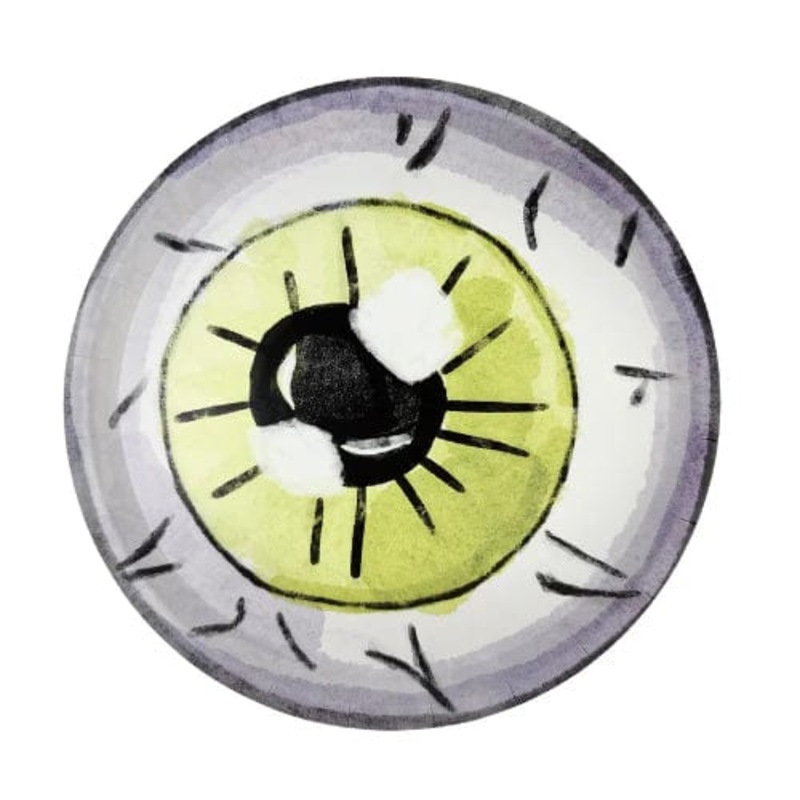 Watercolour Eyeball Halloween Party Plates x 12