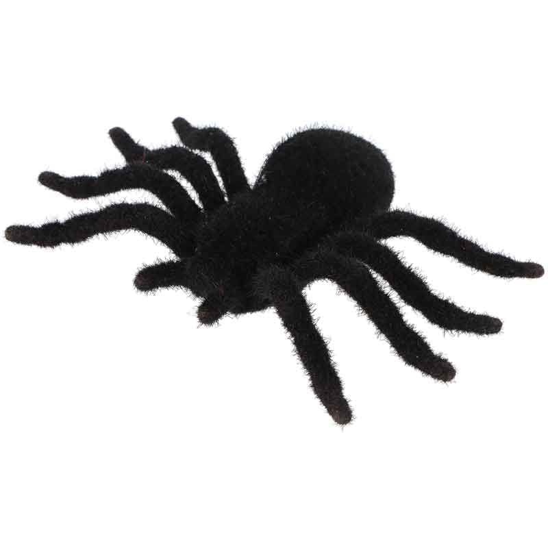 Black Furry Spider - 17cm x 10cm