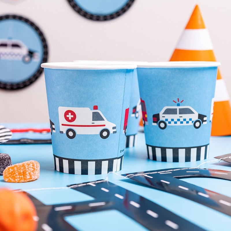 Construction Party Cups - pack of 8
