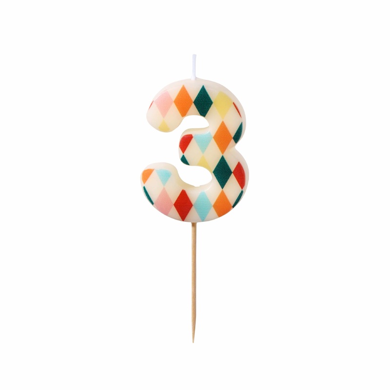 Rhombus Number 3 Candle