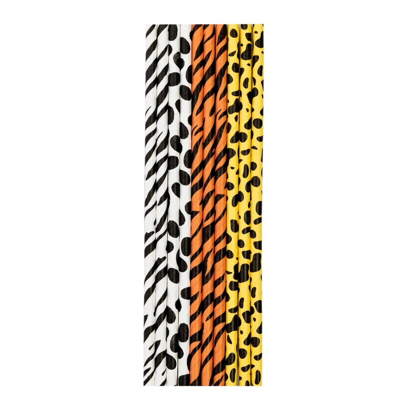 Safari mix paper straws / 10 pcs.
