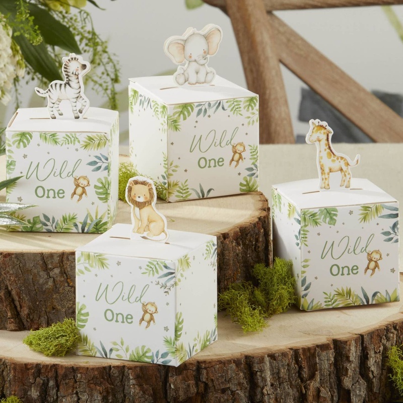 Safari Wild One Party Favour Boxes (Set of 24)