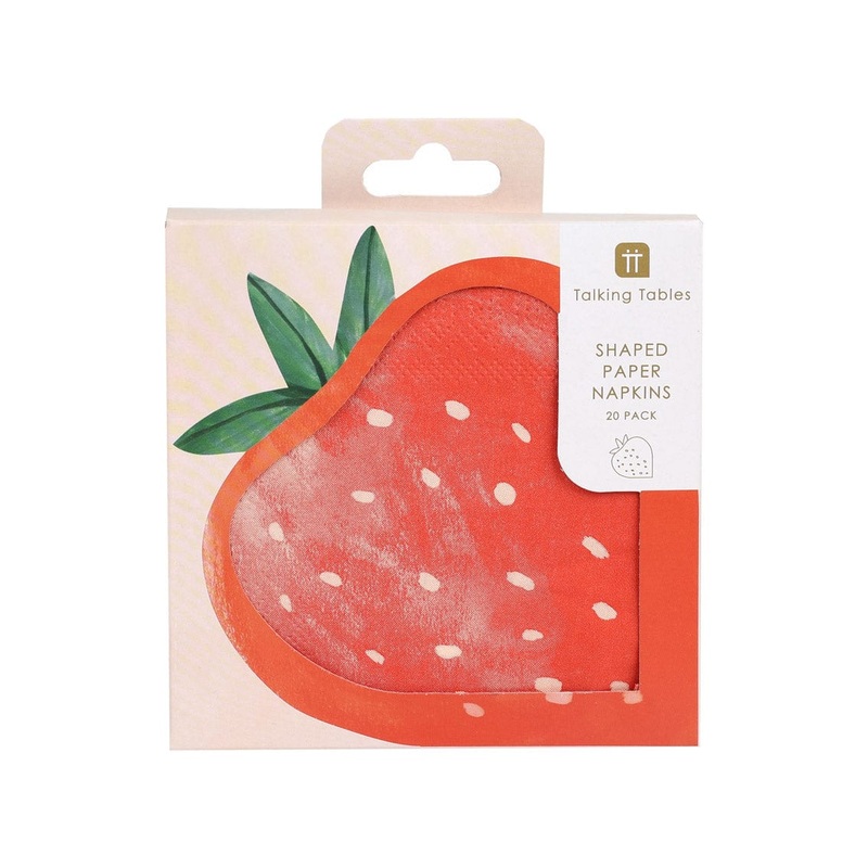 Strawberry Shaped Paper Napkins x 20