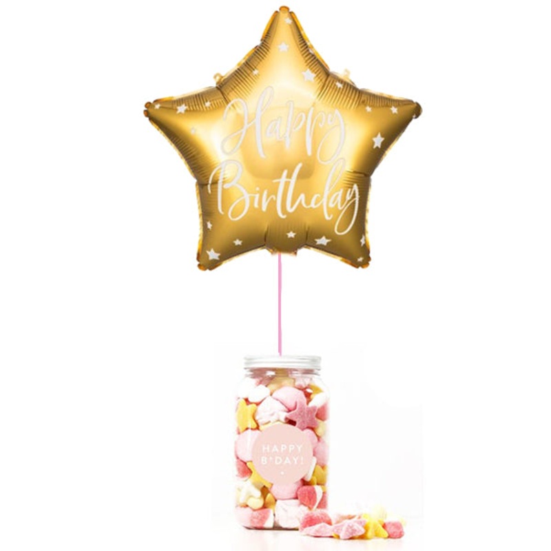 WOW BOX gold star, sweets and personalized message.