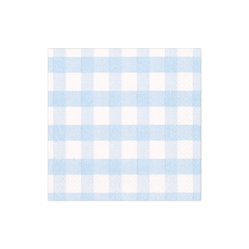 Light Blue Vichy Napkins / 20 units.