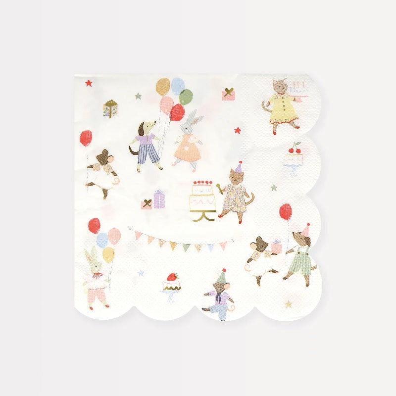 Little Friends Scalloped Napkins / 16 pcs.