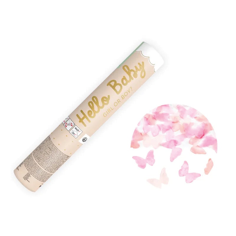 Pink Butterfly Eco Confetti Cannon