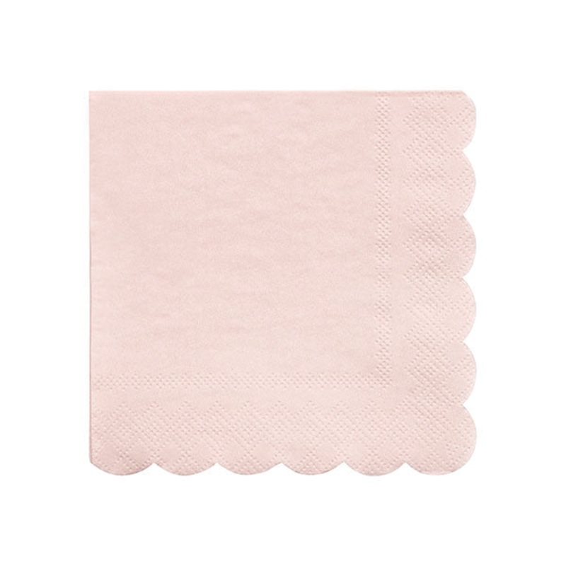 Pink napkin with wavy edge / 20 units.