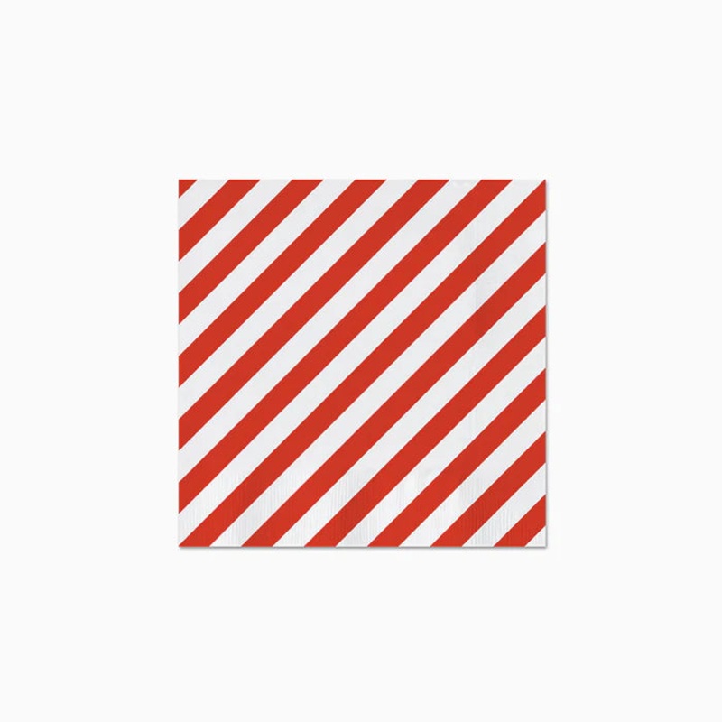 Striped Christmas napkins / 30 pcs.