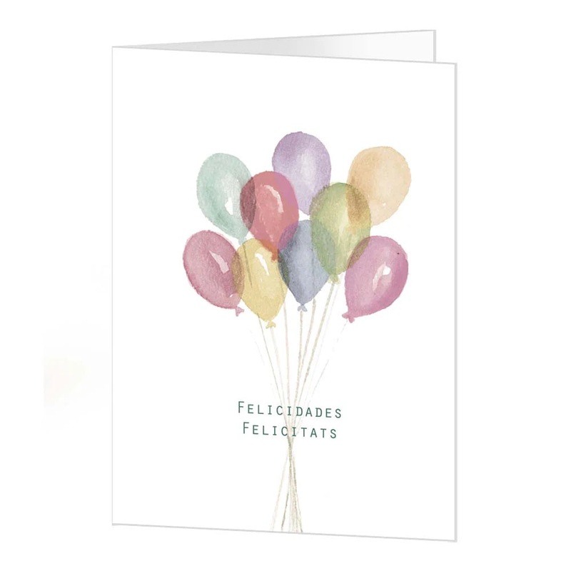 Tarjetn felicitacin A4 globos