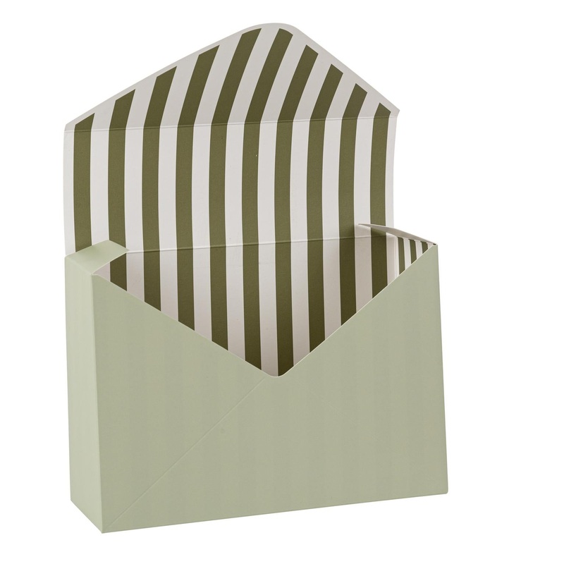 Two-tone green striped gift box