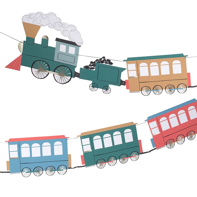 Vintage trains garland