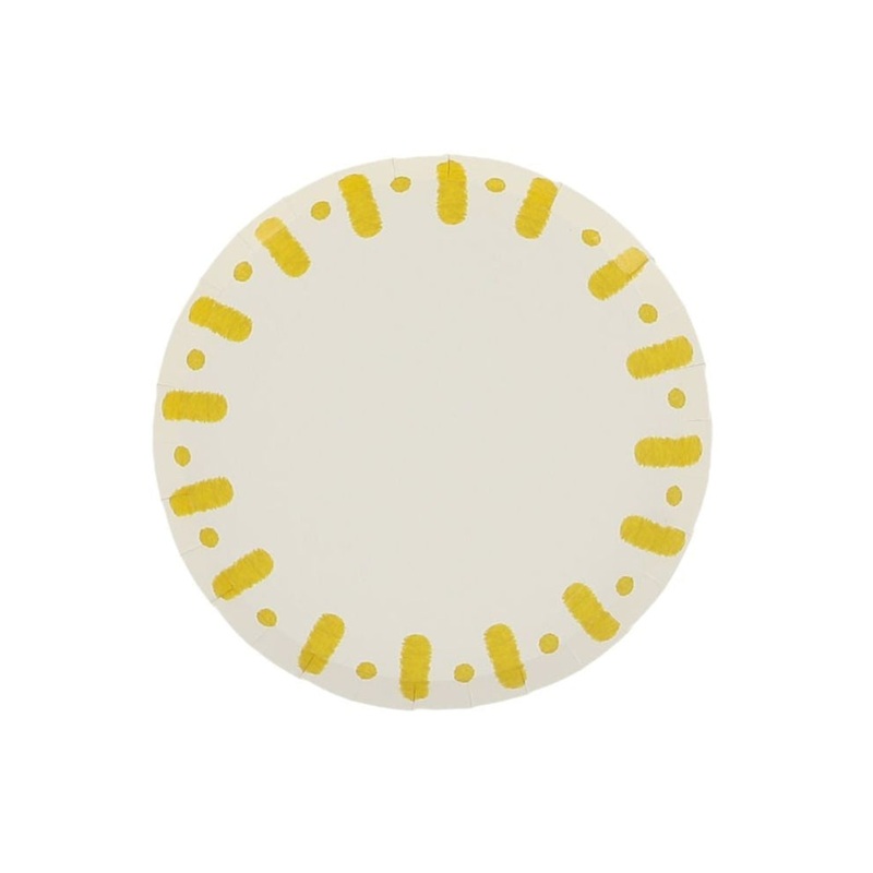 Yellow striped dessert plates