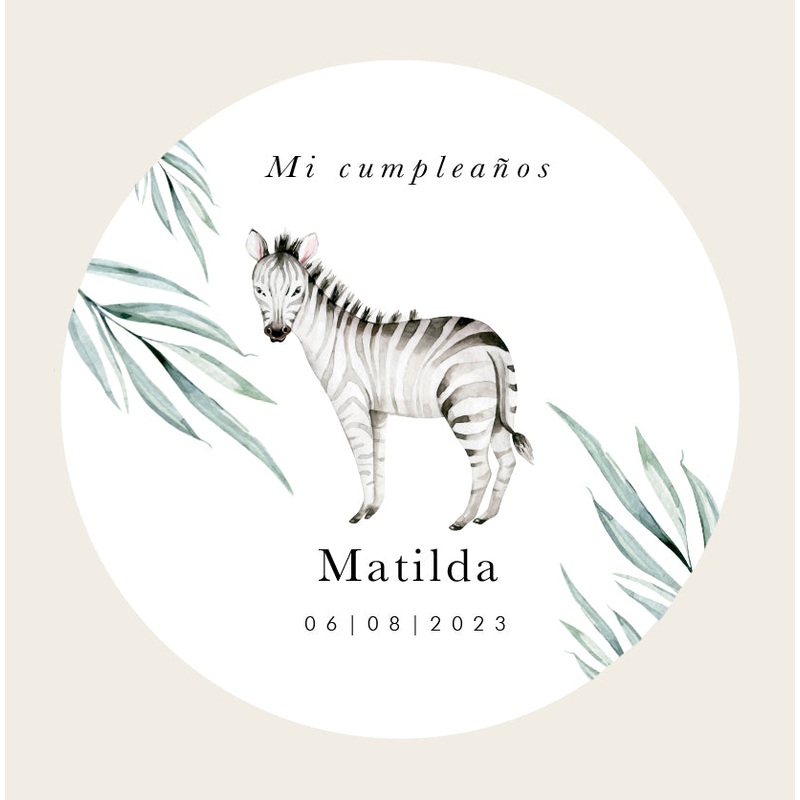 Zebra Personalized Sticker