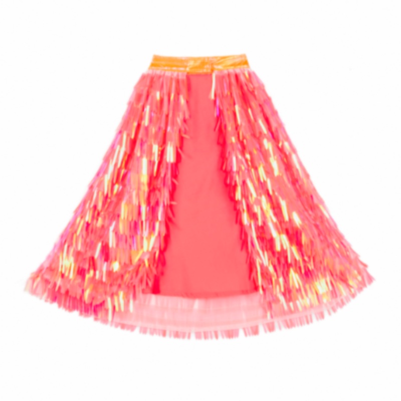 Coral sequin cape