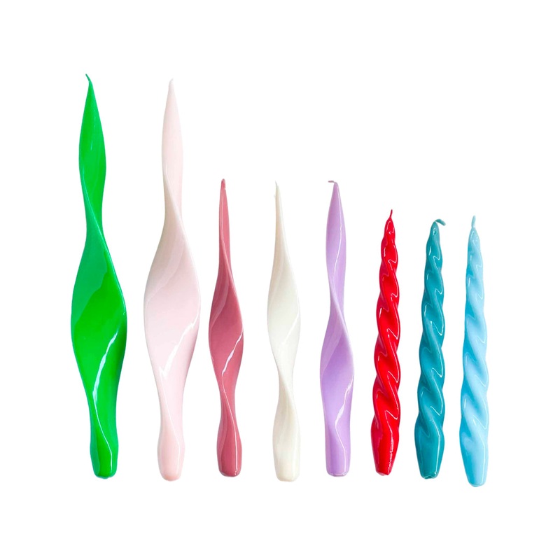 Premium glazed twisted candles / 2 pcs.