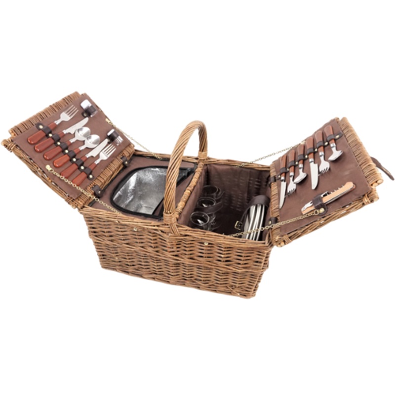 PREMIUM OXFORD wicker picnic basket 4 pax.
