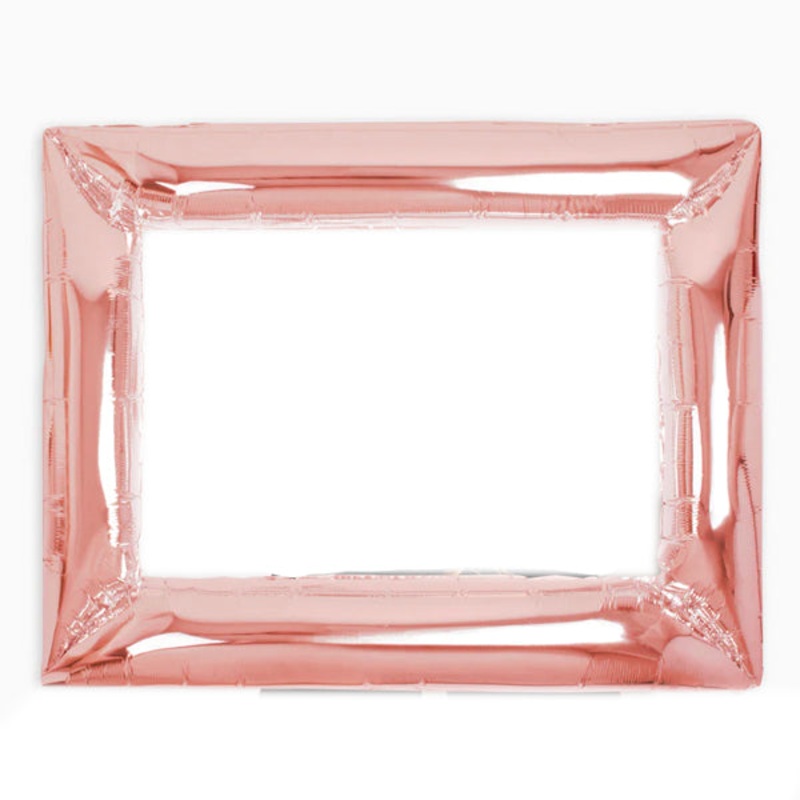Rosegold foil balloon photocall frame