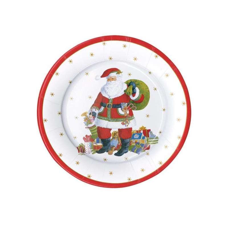 Santa Claus Christmas plates / 8 pcs.