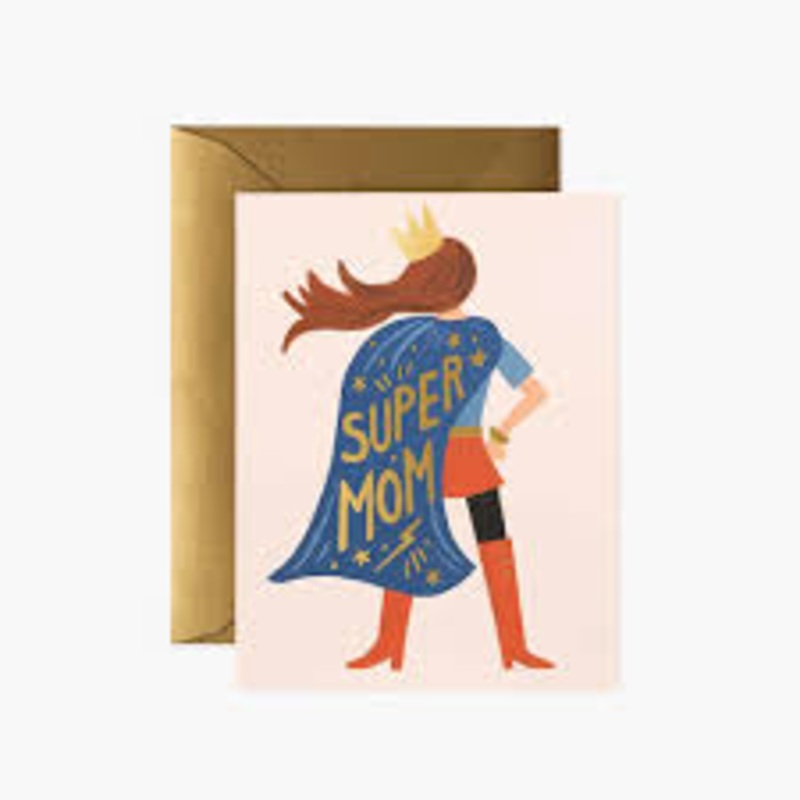 Tarjeta felicitacin Super Mom con corona R. Paper & Co