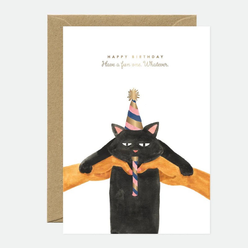 Tarjeta felicitacin  Whatever cat