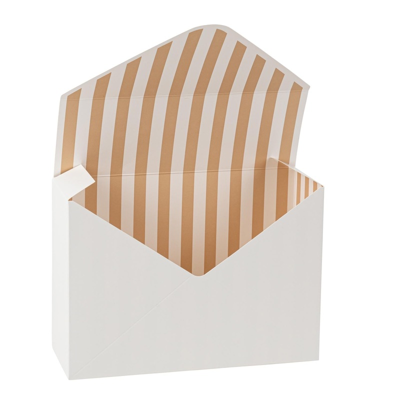 Two-tone cream striped gift box