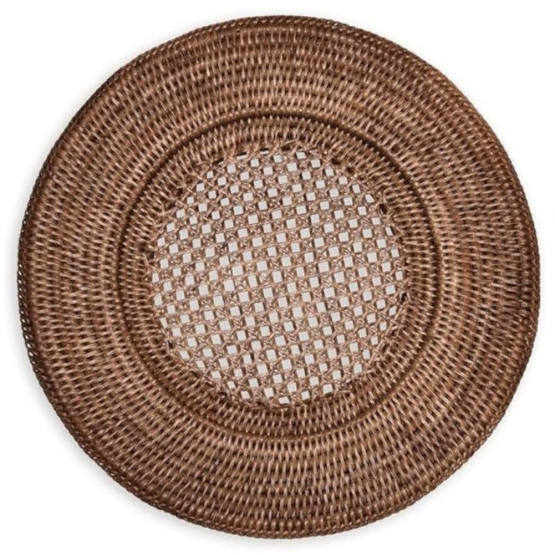Under plate Premium dark natural rattan