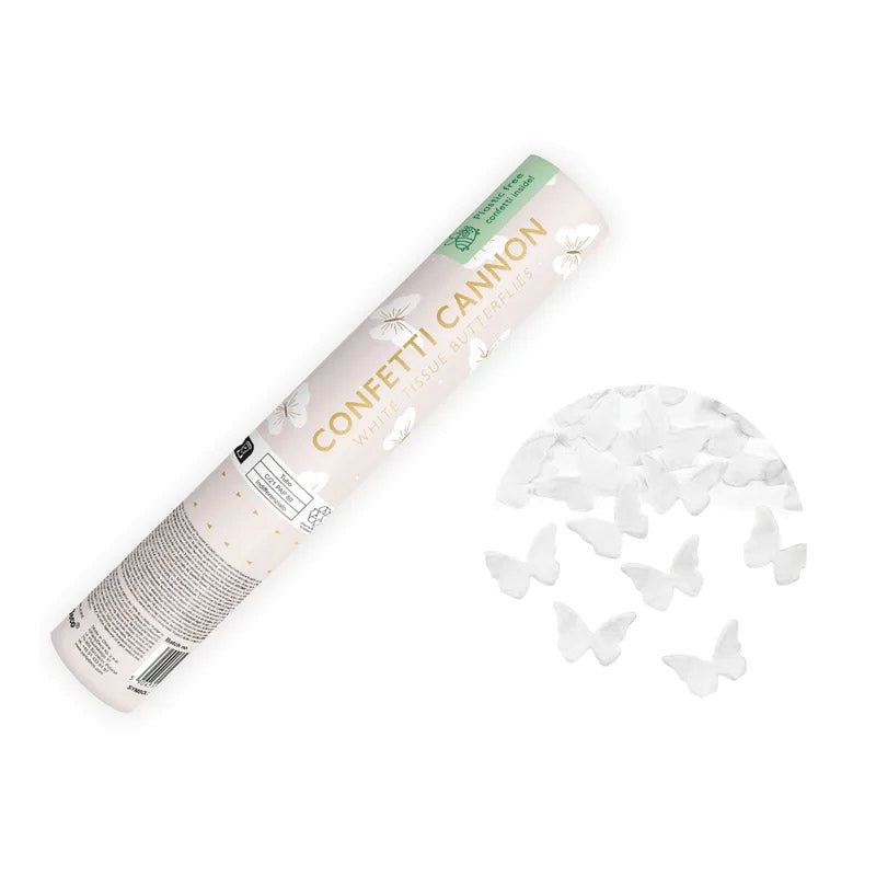 Eco cannon confetti butterfly white
