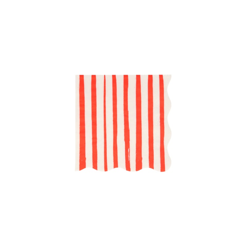 Red striped napkin / 16 pcs.