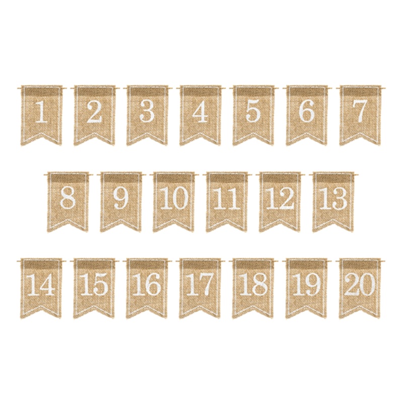 Small jute table numbers / 20 pcs.