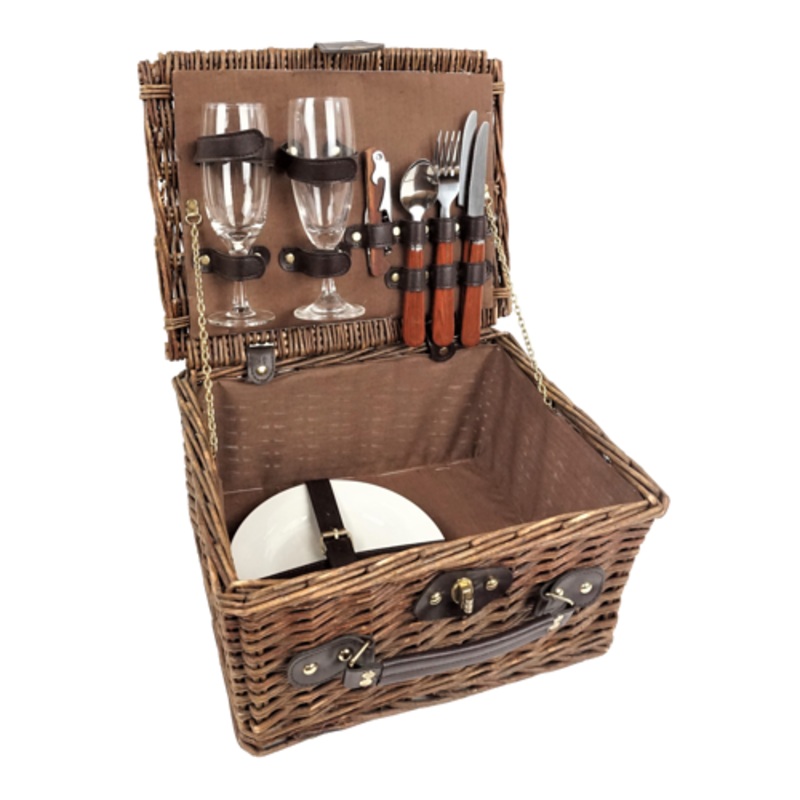 SUSSEX complete wicker picnic basket 2 pax.