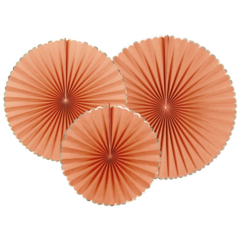 Terracotta cardboard fan kit with gold border