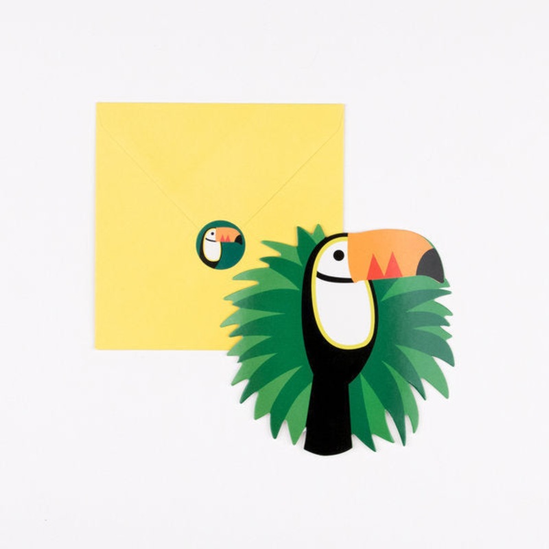 Tropical toucan invitation / 8 units.