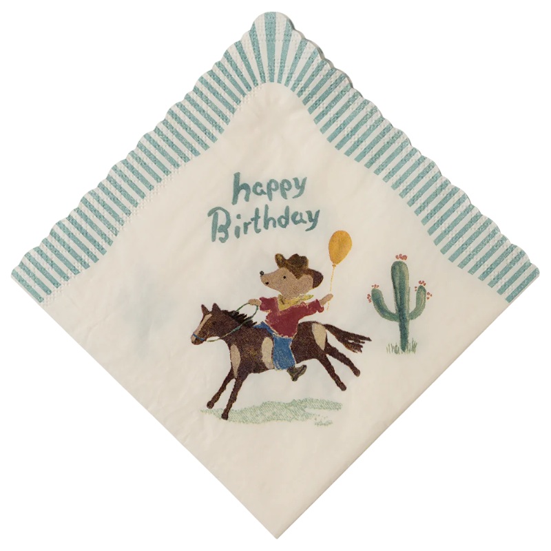 Western Happy Birthday Napkins / 20 pcs.