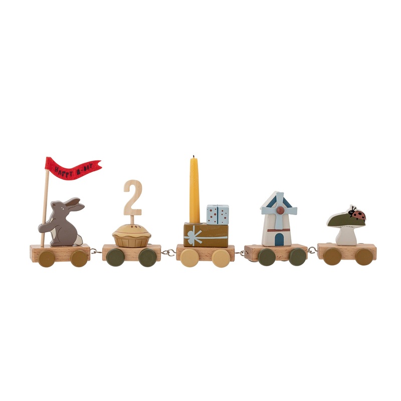Wooden birthday decoration ALFI brown