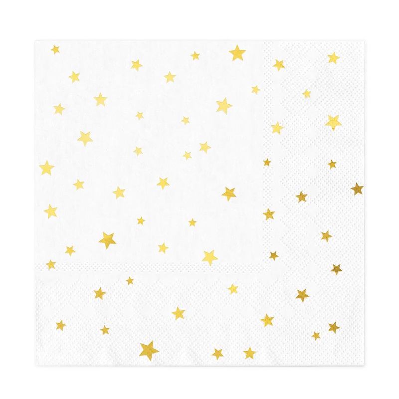Lunch napkins golden stars basic / 10 units.